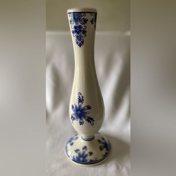 Beautiful Vintage Delft Huys Blue & White Windmill Vase Authentic Hand Painted - Picture 2 of 9